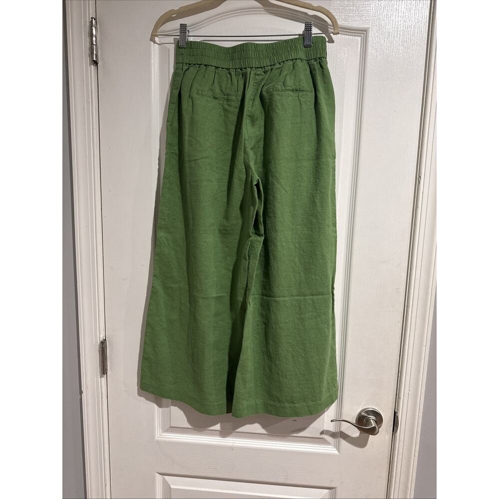 Women's Green Linen Cropped Pants Wide Leg Size XS From Simply Vera Vera Wang - Picture 5 of 8
